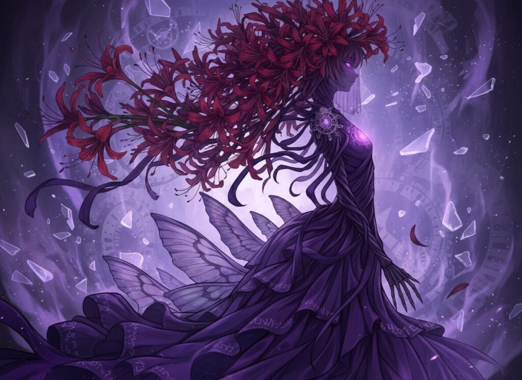 アニメで親しまれている彼岸花のイメージ（AI生成）